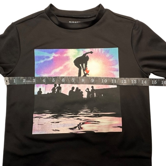 Old Navy Boy's Black Short sleeve Rashguard Size L (10-12) - Picture 6 of 7